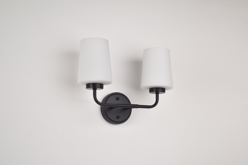 Hillsdale Vanity Black Finish with Opal Glass